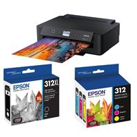 

Epson Expression Photo HD XP-15000 Wireless 13" x 44" Wide-Format Inkjet Printer, - Bundle With Epson T312 Claria Ink Cartridge 3 Pack Cyan/Magenta/Yellow, T312XL Black Ink Cartridge