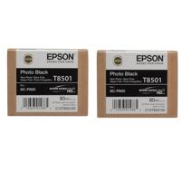 

Epson 2x T850 Photo Black Inkjet UltraChrome HD Ink Cartridge for SureColor P800 Printer, 80ml Capacity