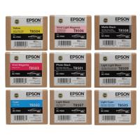 

Epson T850 Ultrachrome HD Ink Bundle for the SureColor P800 Inkjet Printer, Consists of 2x Of All / Photo Black, Cyan, Vivid Mageta, Yellow, Light Cyan, Light Mageta, Light Black, Matte Black, Light Light Black