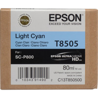 

Epson T850 Light Cyan Inkjet UltraChrome HD Ink Cartridge for SureColor P800 Printer, 80ml Capacity