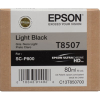 

Epson T850 Light Black Inkjet UltraChrome HD Ink Cartridge for SureColor P800 Printer, 80ml Capacity