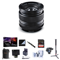 

Fujifilm XF 14mm (21mm) F2.8 R Lens - Bundle with 58mm Filter Kit, Lens Case, Flex Lens Shade, 32GB SDHC Card, 4 Sec Monopod, Lens Wrap, Lens Cleaner, Cleaning Kit, Capleash, Pro Software Pack