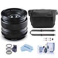 

Fujifilm XF 14mm (21mm) F2.8 R Lens - Bundle With Peak Design SlideLITE Strap Black, Peak Design 6L Everyday Sling V2 Black, 58mm Filter Kit, Cleaning Kit, Microfiber Cloth