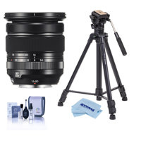 

Fujifilm XF 16-80mm F4.0 R OIS WR (Weather Resistant) Lens - With Slik Sprint Pro III BH Travel Tripod with SBH-100 DQ All Metal Ball Head, Black, Cleaning Kit, Microfiber Cloth
