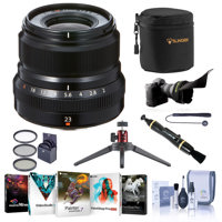 

Fujifilm XF 23mm (35mm) F/2R WR Lens, Black - Bundle With 43mm Filter Kit, Flex Lens Shade, Table Top Tripod, Lens Case, Cleaning Kit, Capleash, Lens Pen Cleaner, Software