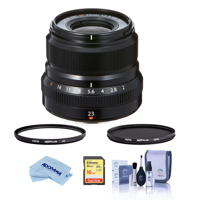 

Fujifilm XF 23mm (35mm) F/2R WR Lens, Black - Bundle With Hoya 43mm 10-Layer HMC Multi-Coated UV Filter, Hoya 43mm HMC Multi-Coated Circular Polarizer Filter, 16GB SDHC Card, Cleaning Kit, Microfiber Cloth