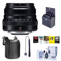 

Fujifilm XF 35mm F/2 R WR Lens, Black - Bundle With 43mm Filter Kit, Lens Case, Cleaning Kit, Capleash II, PC Software Package