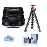 

Fujifilm XF 35mm F/2 R WR Lens, Black - Bundle With Joby GorillaPod 3K Kit Black, Cleaning Kit, Microfiber Cloth