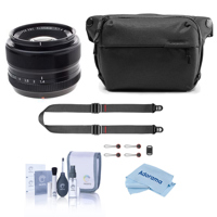

Fujifilm XF 35mm (53mm) F/1.4 Lens - Bundle With Peak Design SlideLITE Strap for Mirrorless and DSLR Camera, Black