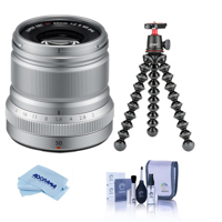 

Fujifilm XF 50mm (76mm) F/2 WR Lens, Silver - Bundle With Joby GorillaPod 3K Kit Black, Cleaning Kit, Microfiber Cloth