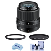 

Fujifilm FUJINON GF 45mm F/2.8 R WR Lens for GFX Medium Format System - Bundle With Hoya NXT Plus 62mm HMC UV Filter, Hoya NXT Plus, 62mm HMC Circular Polarizer Filter, Cleaning Kit, Microfiber Cloth