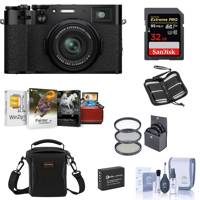 

Fujifilm X100V Digital Camera, Black - Bubdle With Camera Case, 32GB SDHC Card, Spare Battery, 49MM Filter Kit, Cleaning Kit, Memory Wallet, Mac Software Package