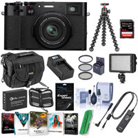 

Fujifilm X100V Digital Camera, Black - Bundle With Camera Case, 64GB SDXC Card, Fujifilm RR-100 Remote Release, Joby GorillaPod 3K Kit Black, Spare Battery, Charger, Bi-Color LED Light, Software, More