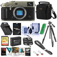 

Fujifilm X-Pro3 Mirrorless Digital Camera, Dura Silver - Bundle With Camera Bag, 128GB Memory SDXC Card, Spare Battery, Peak Camera Cuff Wrist Strap, Tripod, Compact Charger, Software Package, And More