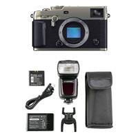 Fujifilm X-Pro3 Mirrorless Digital Camera, Dura Silver - With Flashpoint Zoom Li-ion R2 TTL On-Camera Flash Speedlight for Fuji