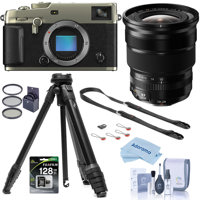 

Fujifilm X-Pro3 Mirrorless Camera, Dura Siver, With XF 10-24mm F4.0 OIS Lens, Black - Bundle With Peak Aluminum Travel Tripod, Peak Leash Camera Strap, 128GB SDXC Card, 72mm Filter Kit, Cleaning Kit,