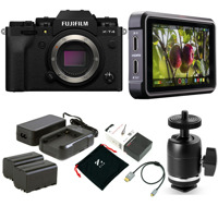 

Fujifilm X-T4 Mirrorless Digital Camera Body, Black - Bundle With Atomos Ninja V 5" Touchscreen Recording Monitor, Atomos Power Kit Zilr 4Kp60 HDMI Secure Cable with Micro Connector, SmallRig Ball Head