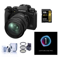 

Fujifilm X-T4 Mirrorless Digital Camera with XF 16-80mm f/4 R OIS WR Lens, Black Bundle with Capture One Pro Photo Editing Software, 128GB UHS-II V90 SD Card and Accessories