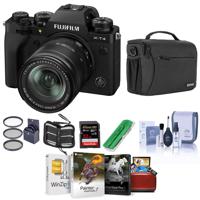 

Fujifilm X-T4 Mirrorless Camera with XF 18-55mm f/2.8-4 R LM OIS Lens, Black - Bundle With Shoulder Bag, 32B SDHC Card, Cleaning Kit, Card Reader, Memory Wallet, Mac Software Pack, 58mm Filter Kit