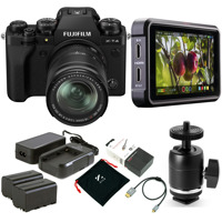 

Fujifilm X-T4 Mirrorless Camera with XF 18-55mm f/2.8-4 R LM OIS Lens, Black - Bundle With Atomos Ninja V 5" Touchscreen Recording Monitor, Atomos Kit Zilr 4Kp60 HDMI Secure Cable, SmallRig Ball Head