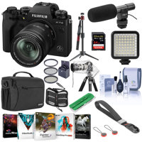 

Fujifilm X-T4 Mirrorless Camera with XF 18-55mm f/2.8-4 R LM OIS Lens, Black - Bundle With Shoulder Bag, 64GB SDXC Card, H&A Shotgun Mic, Table Top Tripod, Mini LED Light, Peak Cuff Wrist Strap, More