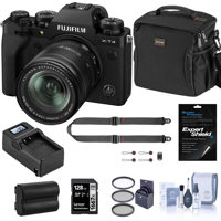 

Fujifilm X-T4 Mirrorless Digital Camera with XF 18-55mm f/2.8-4 R LM OIS Lens, Black Bundle with 128GB SD Card, Bag, Extra Battery, Charger, Camera Strap, Filter Kit and Accessories