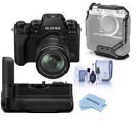 

Fujifilm X-T4 Mirrorless Digital Camera with XF 18-55mm f/2.8-4 R LM OIS Lens, Black - With Fujifilm Vertical Battery Grip for X-T4, Cleaning Kit, Microfiber Cloth, SmallRig Cage for FUJIFILM