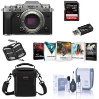 

Fujifilm X-T4 Mirrorless Digital Camera Body, Silver - Bundle With Shoulder Bag, 32B SDHC Card, Cleaning Kit, Card Reader, Memory Wallet, PC Software Package
