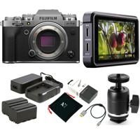 

Fujifilm X-T4 Mirrorless Digital Camera Body,Siver - Bundle With Atomos Ninja V 5" Touchscreen Recording Monitor, Atomos Power Kit Zilr 4Kp60 HDMI Secure Cable with Micro Connector, SmallRig Ball Head