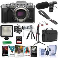 

Fujifilm X-T4 Mirrorless Camera Body Silver - Bundle With Shoulder Bag, 64GB SDXC Card, H&A On Camera Shotgun Mic, Table Top Tripod, Mini LED Light, Peak Camera Cuff Wrist Strap, Software, And More