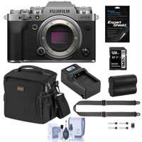 

Fujifilm X-T4 Mirrorless Digital Camera Body, Silver Bundle with 128GB SD Card, Bag, Extra Battery, Charger, Peak Design SlideLITE Strap, Screen Protector, Cleaning Kit