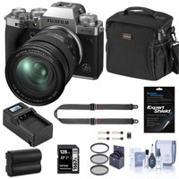 

Fujifilm X-T4 Mirrorless Digital Camera with XF 16-80mm f/4 R OIS WR Lens, Silver Bundle with 128GB SD Card, Bag, Extra Battery, Charger, Camera Strap, Filter Kit and Accessories