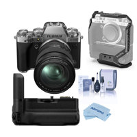 

Fujifilm X-T4 Mirrorless Digital Camera with XF 16-80mm f/4 R OIS WR Lens, Silver - With Fujifilm Vertical Battery Grip for X-T4, Cleaning Kit, Microfiber Cloth, SmallRig Cage for FUJIFILM X-T4