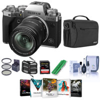 

Fujifilm X-T4 Mirrorless Camera with XF 18-55mm f/2.8-4 R LM OIS Lens, Silver - Bundle With Shoulder Bag, 32B SDHC Card, Cleaning Kit, Card Reader, Memory Wallet, PC Software Pack, 58mm Filter Kit
