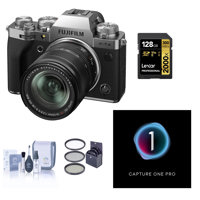 

Fujifilm X-T4 26.1MP Mirrorless Digital Camera with XF 18-55mm f/2.8-4 R LM OIS Lens, Silver Bundle with Capture One Pro Photo Editing Software, 128GB UHS-II V90 SD Card and Accessories