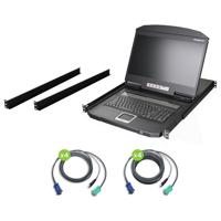 

IOGEAR 18.5" Widescreen Short Depth 8-Port LCD KVM Switch with 8x USB KVM Cables