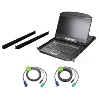 

IOGEAR 18.5" Widescreen Short Depth 16-Port LCD KVM Switch with 16x USB KVM Cables