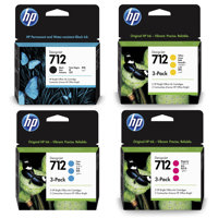 

HP 712 80ml Black DesignJet Original Ink Cartridge - With HP 712 29ml Cyan / Magenta / Yellow DesignJet Ink Cartridge, 3-Pack for T650, T630, T230, T210 & Studio Plotter Printers