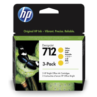 

HP 712 29ml Yellow DesignJet Original Ink Cartridge for T650, T630, T230, T210 & Studio Plotter Printers, 3-Pack