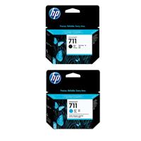 

HP 711 80ml Black Ink Cartridge with HP 711 3-Pack 29-ml Cyan Ink Cartridges for T120, T520 DesignJet ePrinter