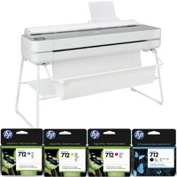 

HP DesignJet Studio Steel Large Format Printer, 36" Color Inkjet Plotter, Wireless, Bundle with 4x Ink Cartridges