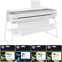 

HP DesignJet Studio Steel Large Format Printer, 36" Color Inkjet Plotter, Wireless, Bundle with HP 712 3x 29ml Cyan/ 3x HP 712 29ml Magenta/ HP 3x 712 29ml Yellow/ HP 712 80 ml Black Ink Cartridges