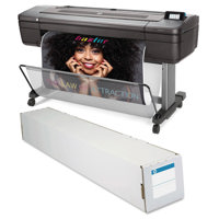 

HP DesignJet Z9+dr Large Format PostScript Photo Printer, 44" Inkjet, Dual-Roll, Vertical Trimmer with HP Universal Instant-Dry Satin Inkjet Photo Paper 42"x100' Roll