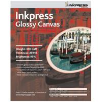 

Inkpress Glossy Canvas, Waterproof, Stretchable, Bright White Glossy Inkjet Cloth, 20 mil, 350 gsm, 36"x35' Roll