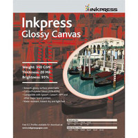 

Inkpress Glossy Canvas, Waterproof, Stretchable, Bright White Glossy Inkjet Cloth, 20 mil, 350 gsm, 11x17", 50 Sheets
