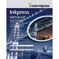 

Inkpress Metallic Gloss Inkjet Paper, 255 gsm, 10 mil, Metallic Glossy Surface, 5x7", 50 Sheets