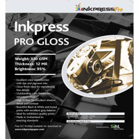 

Inkpress Pro Gloss Inkjet Photo Paper, Single Sided, 330gsm, 12mil, 95% Bright, 60"x100' Roll