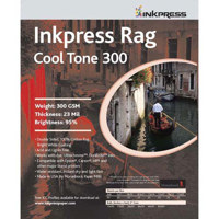 

Inkpress Rag Cool Tone 300 Double Sided, Bright White Matte Inkjet Paper, 23 mil, 300 gsm, 95% Bright, 11x17", 25 Sheets