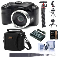 

KODAK PIXPRO AZ252 16MP Point and Shoot Digital Camera, 25x Optical Zoom Bundle with Shoulder Bag, Octopus Tripod, Card Reader, 32GB SD Card, Cleaning Kit, Wrist Strap