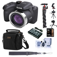 

KODAK PIXPRO AZ401 16MP Digital Camera, 40x Optical Zoom, 720p HD Video, Black Bundle with Shoulder Bag, Octopus Tripod, Card Reader, 32GB SD Card, Cleaning Kit, Wrist Strap